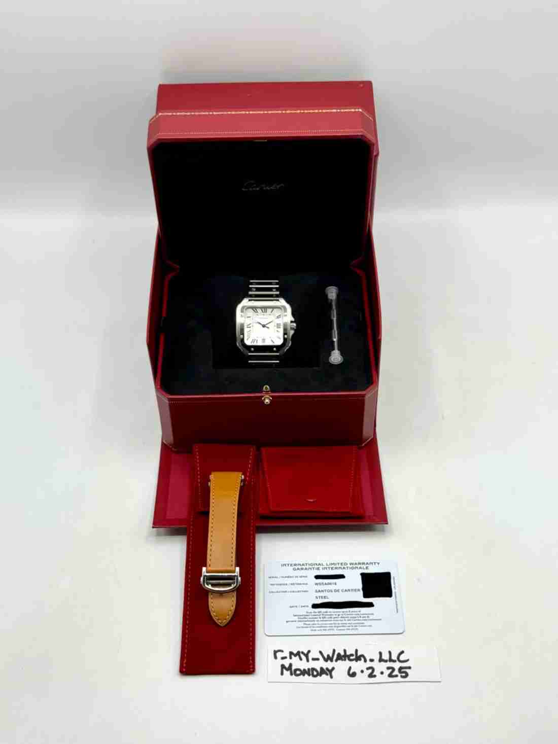 2023 Santos De Cartier 39.8mm WSSA0018 Stainless Steel White Dial - Image 5
