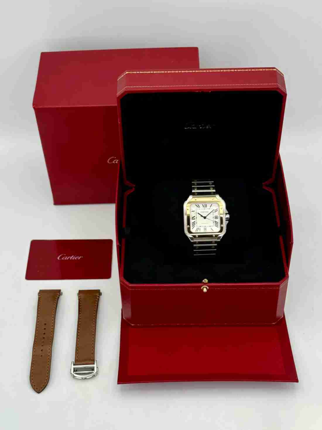 2020 Cartier Santos De Cartier 39.8mm W2SA0009 Two-Tone White Dial - Image 5