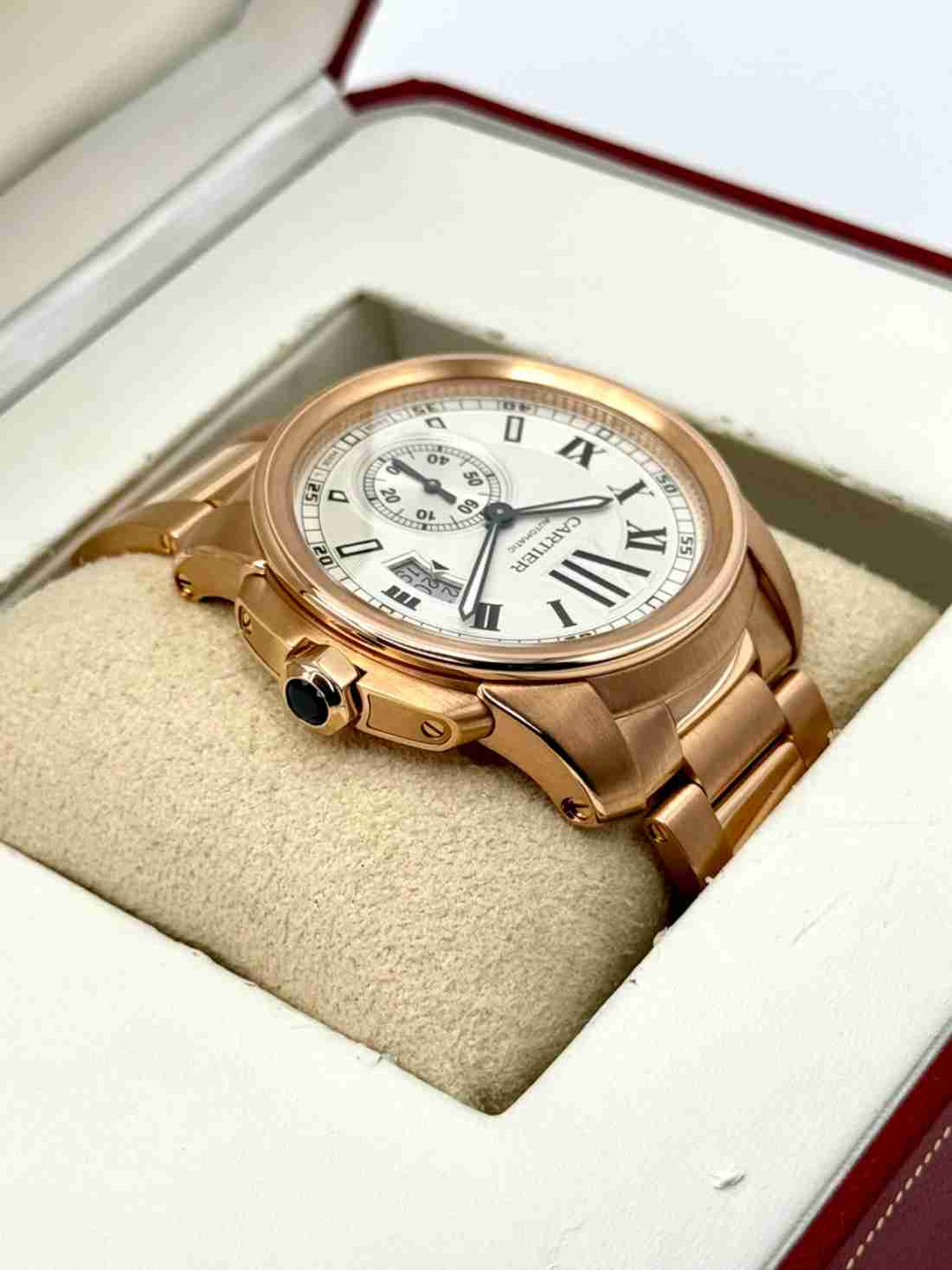 2016 Cartier Calibre de Cartier 42mm W7100018 Rose Gold White Dial - Image 5