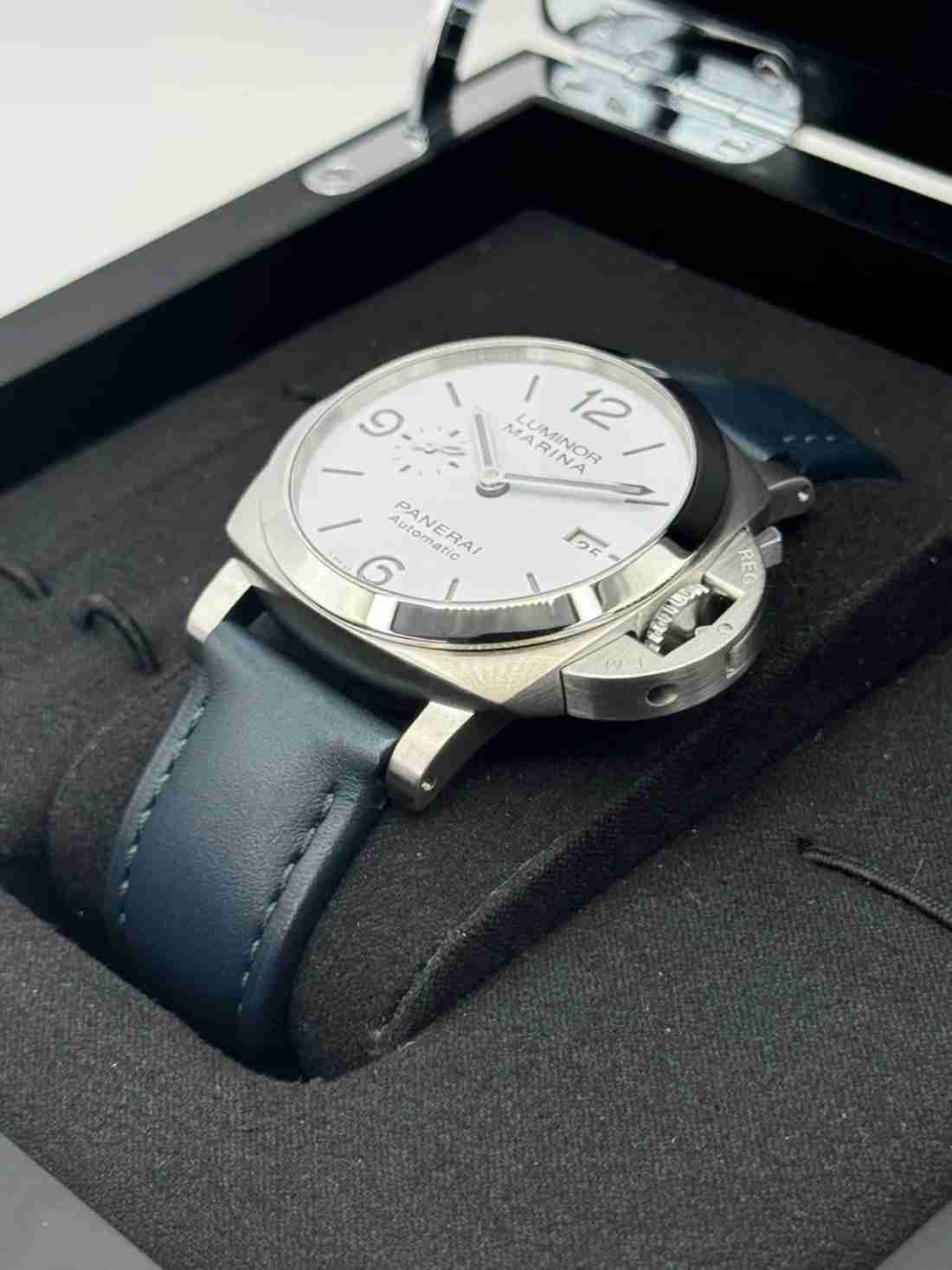 2021 Panerai Luminor Marina 44mm PAM01314 Stainless Steel White Dial - Image 5