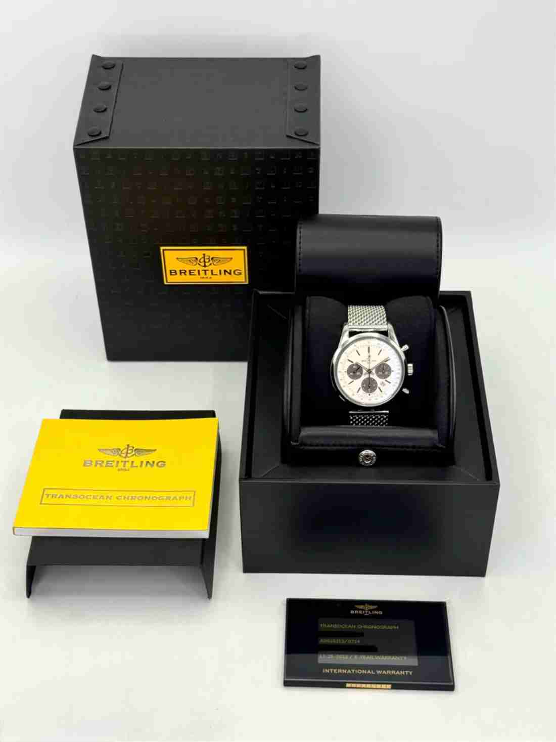 2013 Breitling Transocean Chronograph 43mm AB015212 Stainless Steel Silver Dial - Image 6