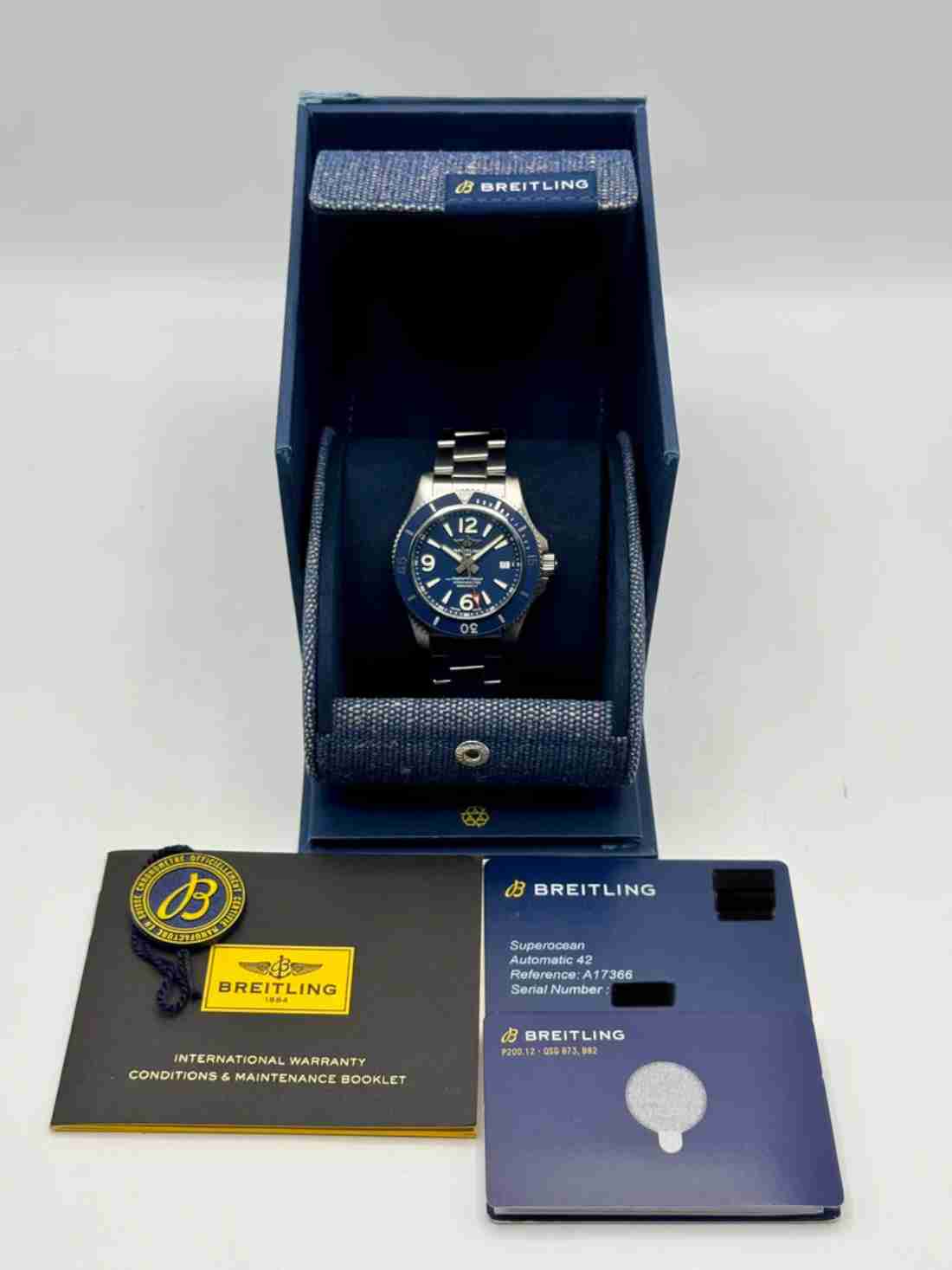 2024 Breitling Superocean 42mm A17366 Stainless Steel Blue Dial - Image 6