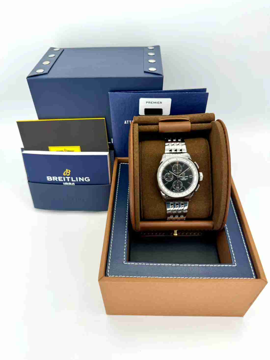2023 Breitling Premier Chronograph 42mm A13315351B1A1 Steel Black Dial - Image 6