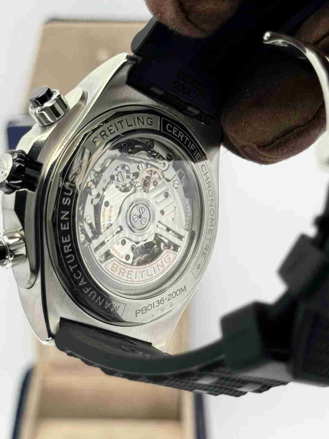 2024 Breitling Super Chronomat B01 44 PB01362 Stainless Steel Blue Dial - Image 6