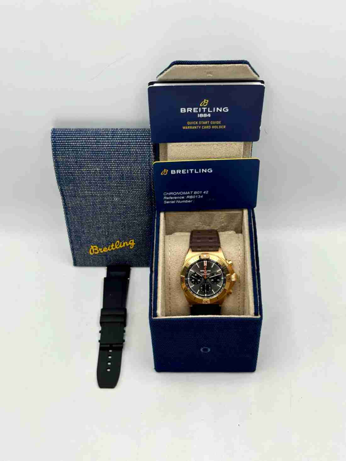 2023 Breitling Chronomat B01 42mm RB0134 Red Gold Grey Dial - Image 6