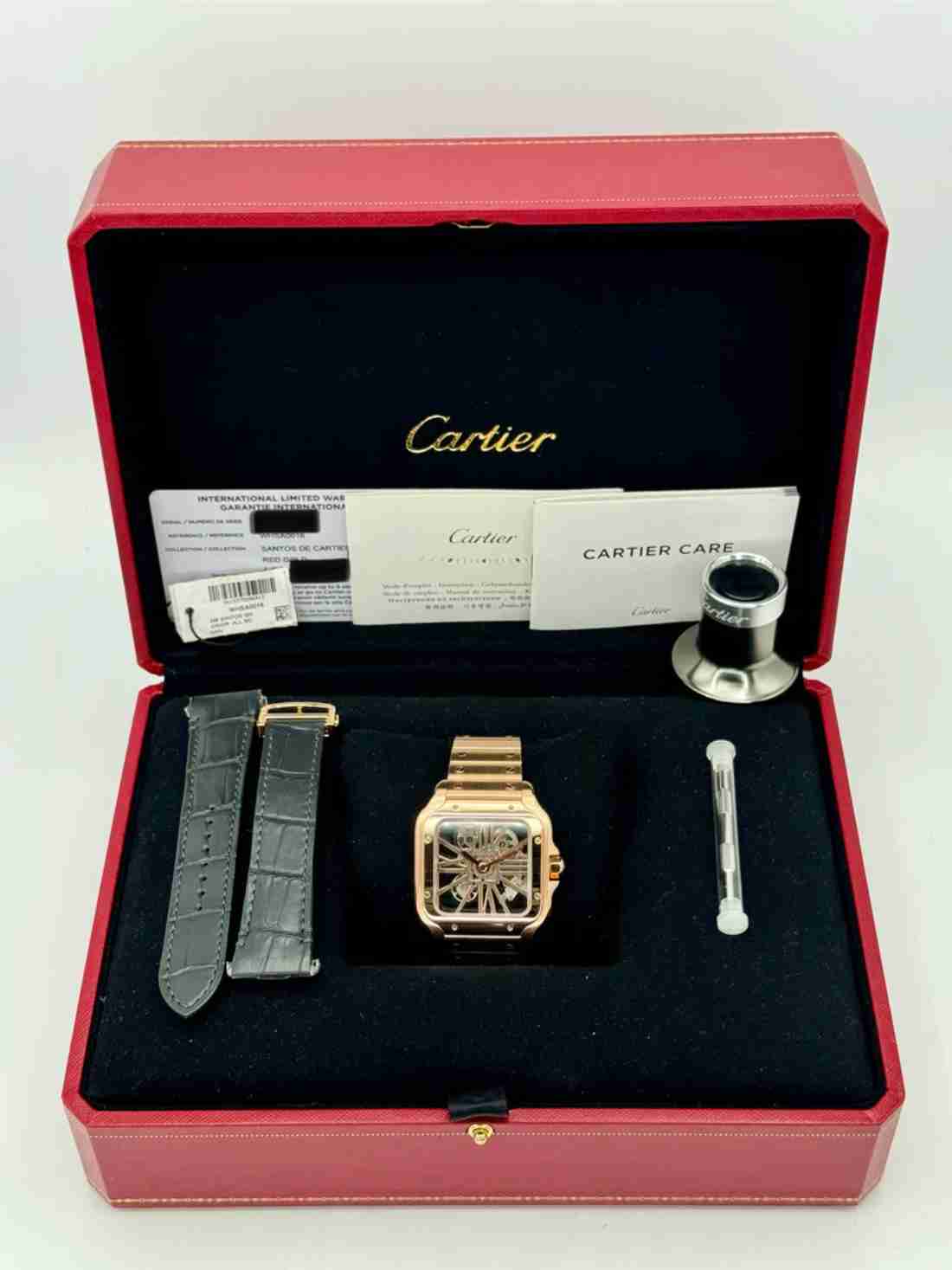 2020 Santos De Cartier 39.8mm WHSA0016 Rose Gold Skeleton Dial - Image 6