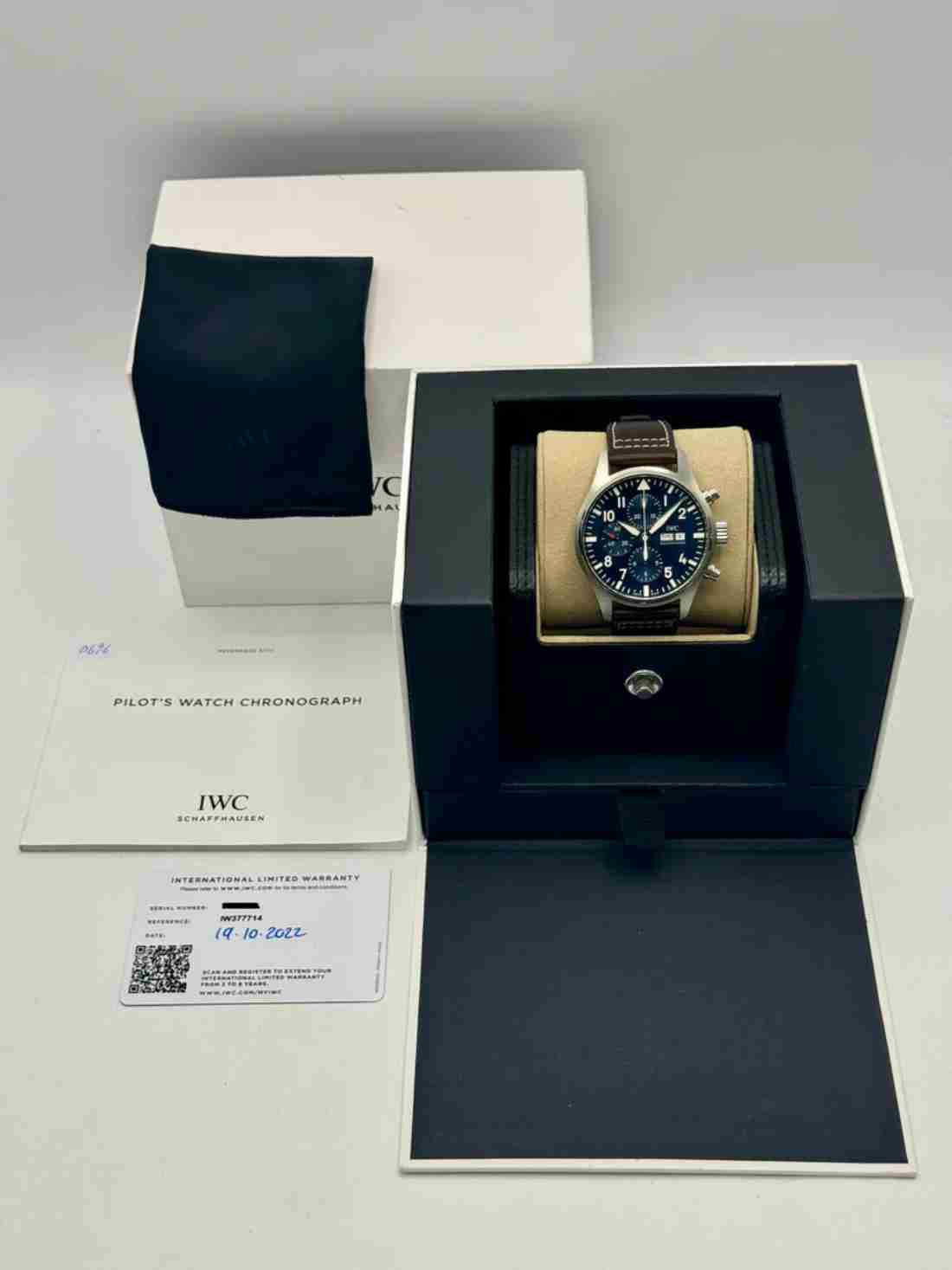 2022 IWC Pilot's Chronograph 43mm IW377714 Stainless Steel Blue Dial - Image 6