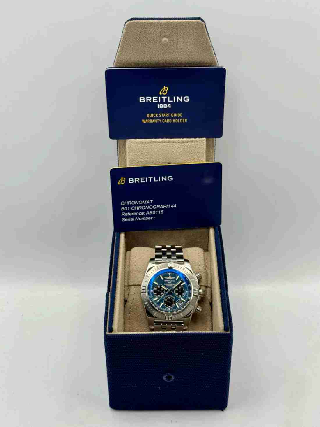 2022 Breitling Chronomat B01 44mm AB0115 Stainless Steel Blue Dial - Image 7