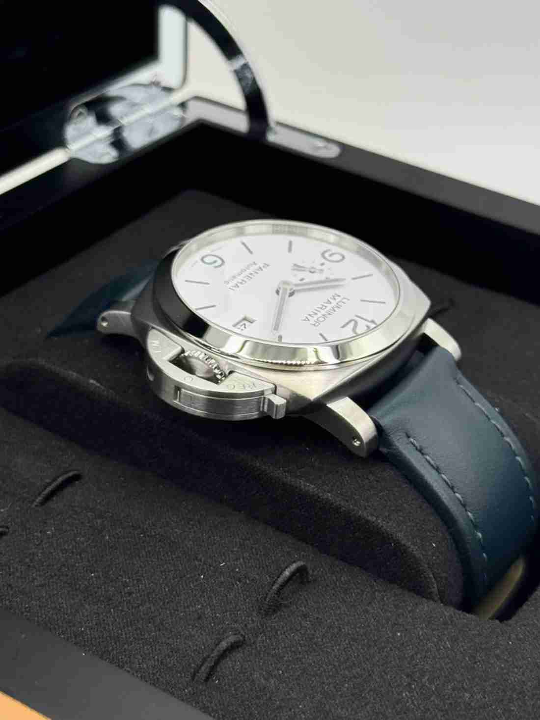 2021 Panerai Luminor Marina 44mm PAM01314 Stainless Steel White Dial - Image 8