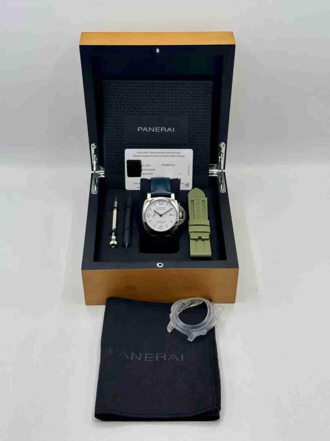 2021 Panerai Luminor Marina 44mm PAM01314 Stainless Steel White Dial - Image 9