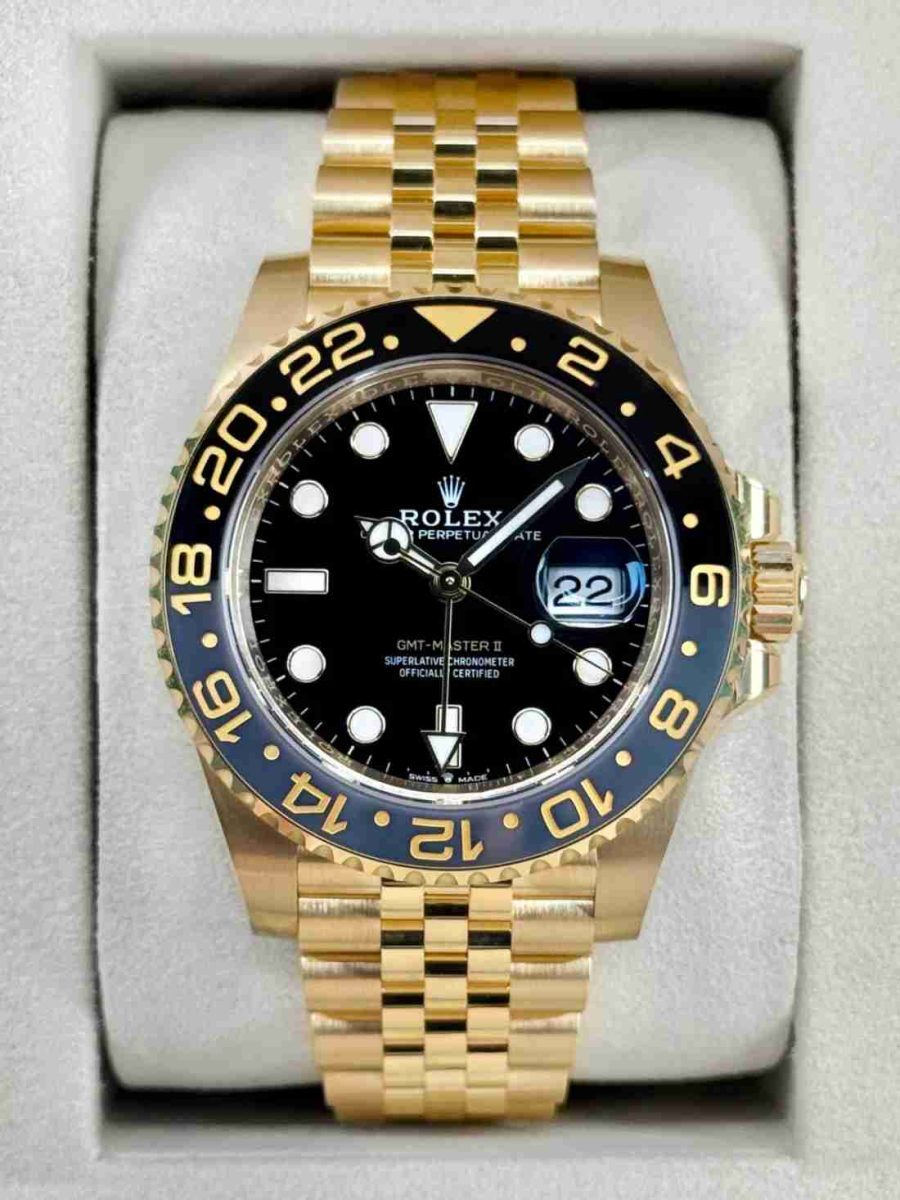 NEW 2025 Rolex GMT-Master II 40mm 126718GRNR Yellow Gold Jubilee Black Dial