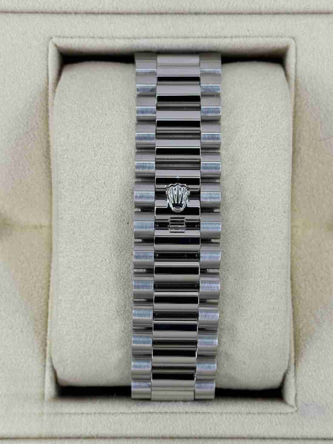 2024 Rolex Day-Date 40mm 228206 Platinum Blue Motif Dial - Image 2