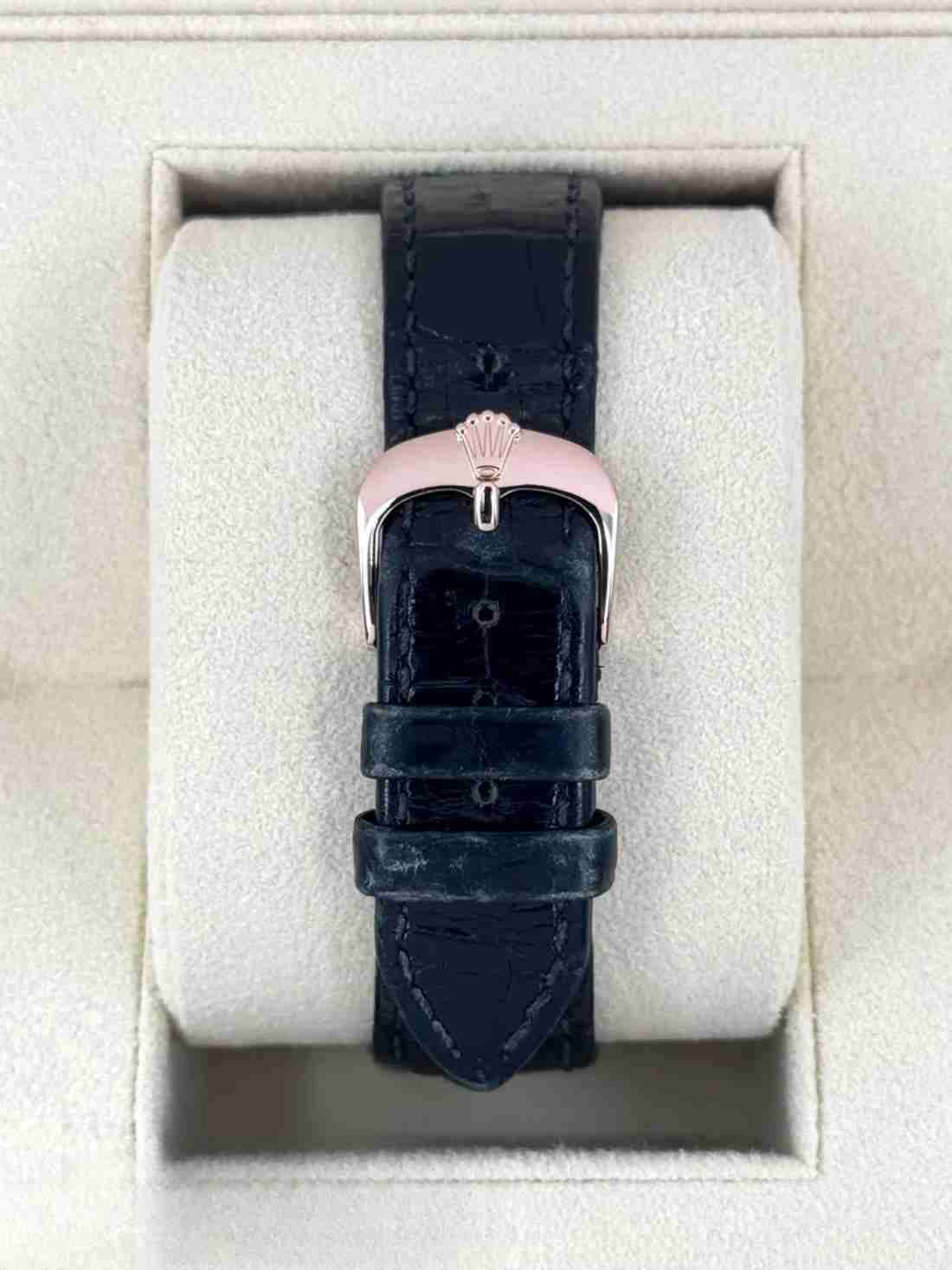 2014 Rolex Cellini Date 39mm 50515 Rose Gold Black Guilloche Dial - Image 2