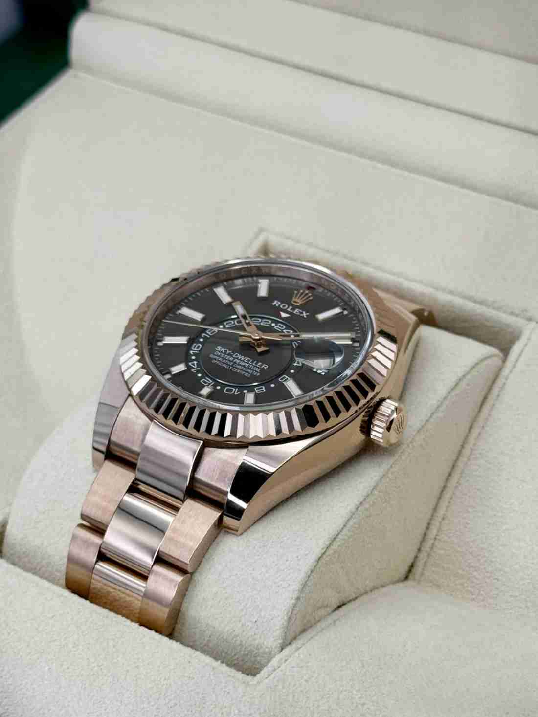 2023 Rolex Sky-Dweller 42mm 326935 Rose Gold Oyster Rhodium Dial - Image 4