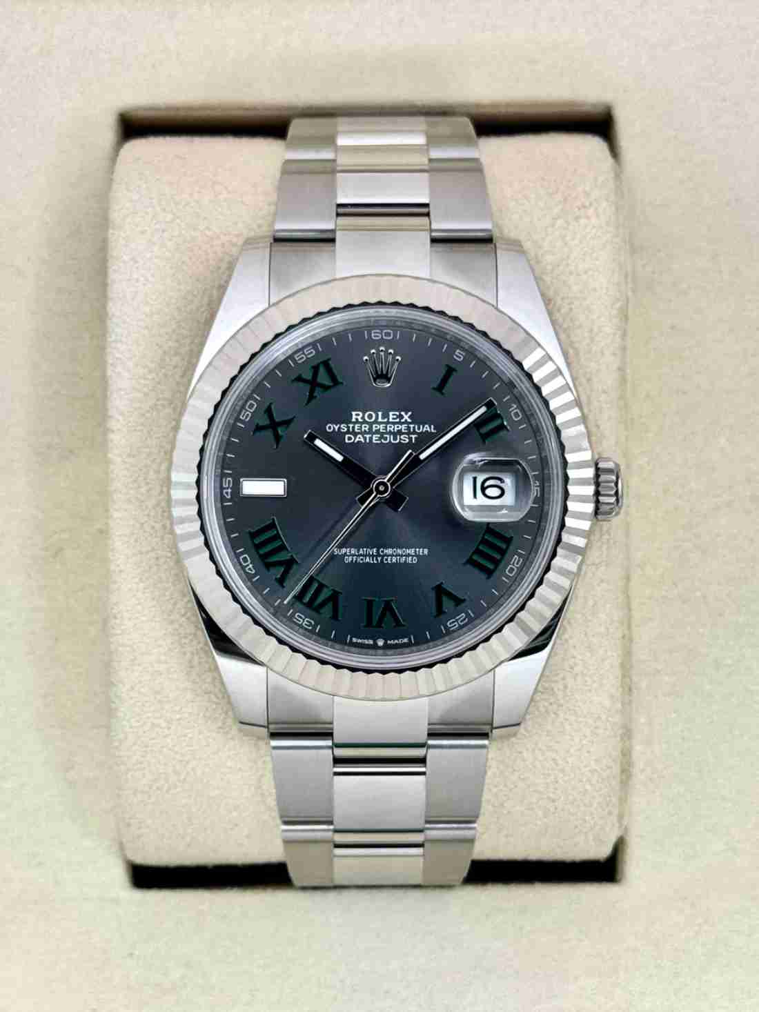 NEW 2026 Rolex Datejust 41mm 126334 Stainless Steel Oyster Wimbledon Dial